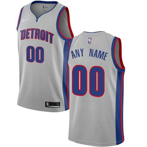 Men & Youth Customized Detroit Pistons Silver Nike Statement Edition Jersey